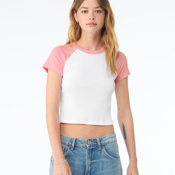 Bella Ladies Micro Rib Raglan Baby T-Shirt Thumbnail