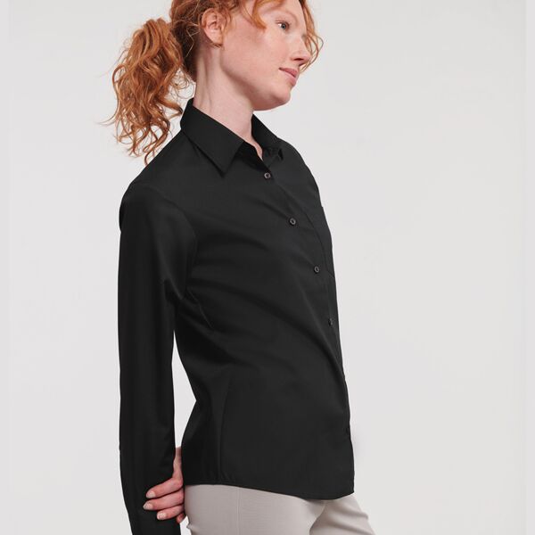 Russell Collection Ladies Long Sleeve Easy Care Poplin Shirt Thumbnail