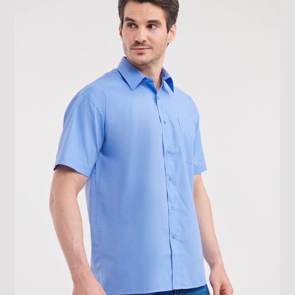 Copy of Russell Collection Short Sleeve Easy Care Poplin Shirt Thumbnail